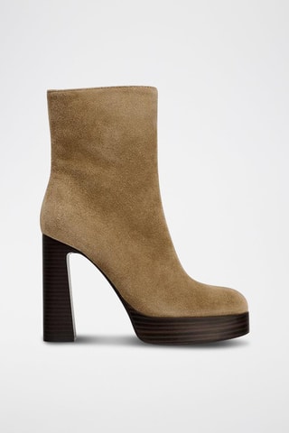 Bottines en nubuck - Marron clair