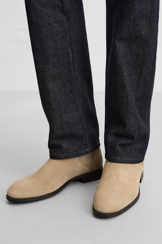Bottines Chelsea en nubuck - Beige clair