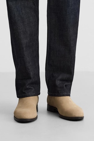 Bottines Chelsea en nubuck - Beige clair