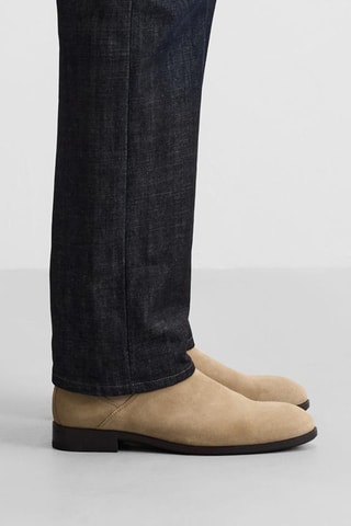 Bottines Chelsea en nubuck - Beige clair