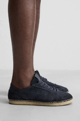 Baskets en nubuck - Bleu nuit