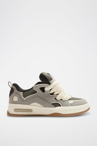 Baskets montantes - Gris clair et blanc