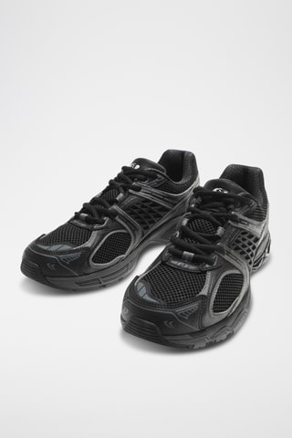 Baskets en cuir - Noir et gris