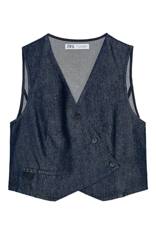 Gilet de costume en jean - Bleu foncé