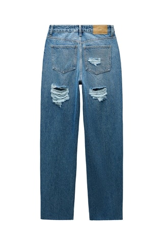 Pantalon straight taille haute - Bleu cobalt