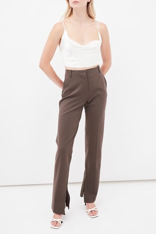 Crop top satiné Blanc
