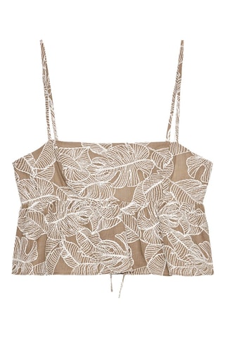 Crop top - Beige et blanc