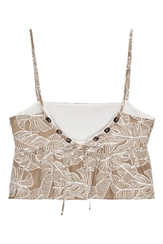 Crop top - Beige et blanc