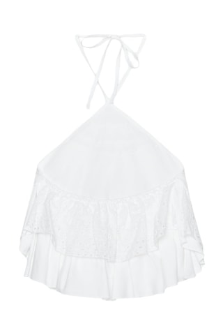 Top volanté - Blanc