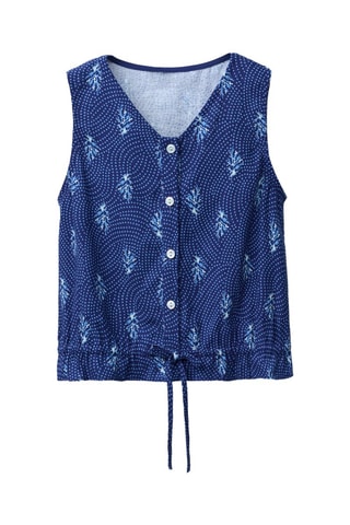 Top en lin - Bleu