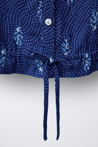 Top en lin - Bleu