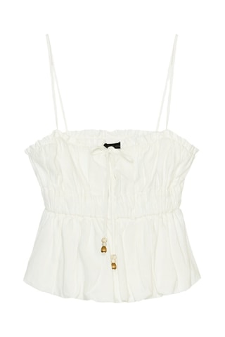 Top en lin - Blanc