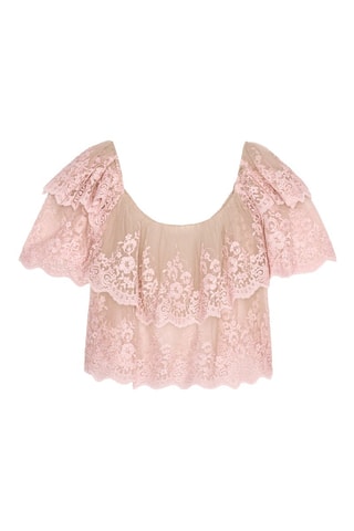 Top volanté - Rose poudré