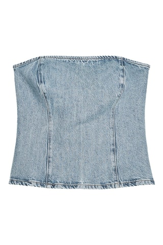 Top bustier en jean - Ciel