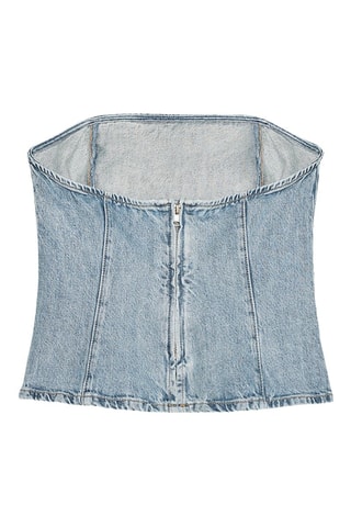 Top bustier en jean - Ciel