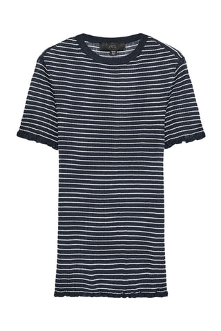 Robe droite - Bleu nuit et blanc