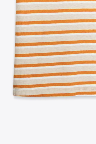 T-shirt en lin - Ecru et orange