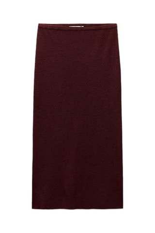 Jupe midi en laine - Bordeaux