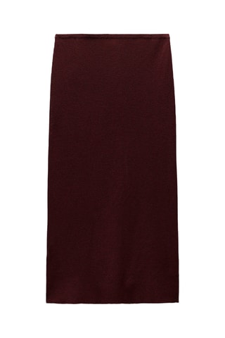 Jupe midi en laine - Bordeaux