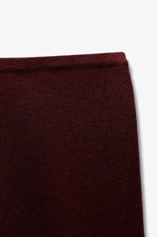 Jupe midi en laine - Bordeaux
