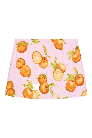 Jupe portefeuille en lin - Rose et orange