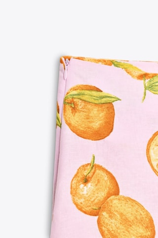 Jupe portefeuille en lin - Rose et orange