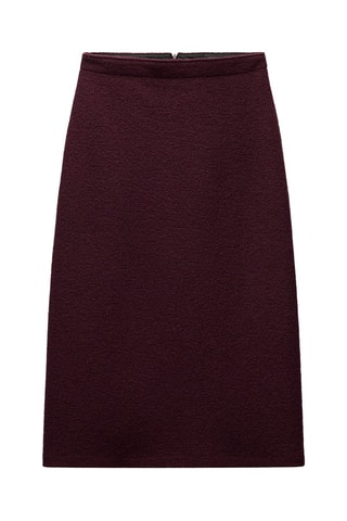 Jupe droite en laine - Marron