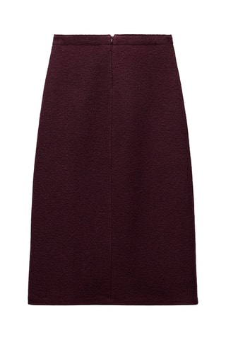 Jupe droite en laine - Marron