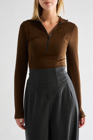 Top en laine - Marron