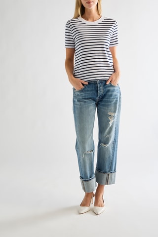 T-shirt - Blanc et bleu marine