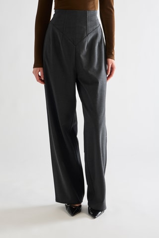 Pantalon wide legs - Gris