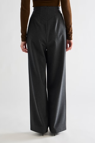 Pantalon wide legs - Gris