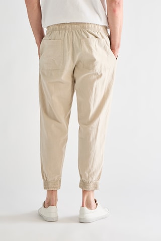 Pantalon carotte en lin - Beige
