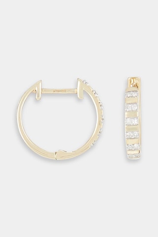 Orecchini a cerchio Linéa - Oro giallo e diamanti - Diamanta