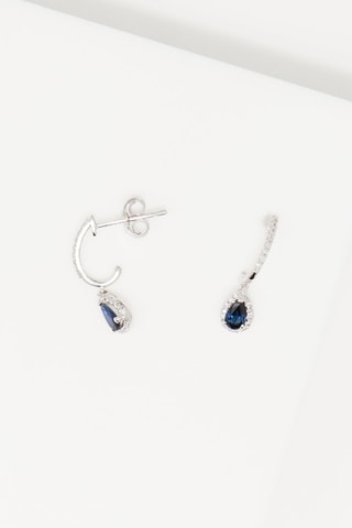 Orecchini Charms - Oro bianco, diamanti e zaffiri