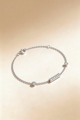 Bracciale Trio linéaire - Oro bianco e diamanti - Comptoir du Diamant