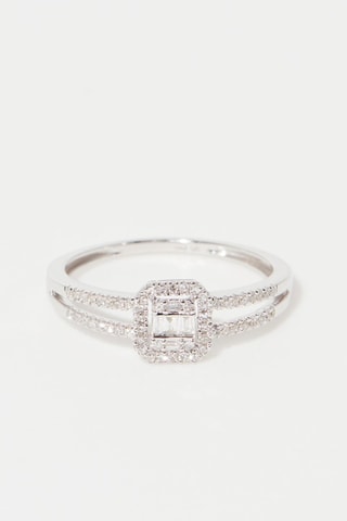 Anello Brillants Baguettes - Oro bianco e diamanti