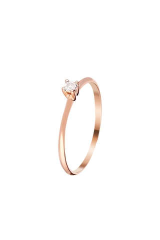 Anillo Solitaire Pure -  Oro rosa y diamante