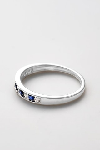 Anello Alternance - Oro bianco, diamanti e zaffiro