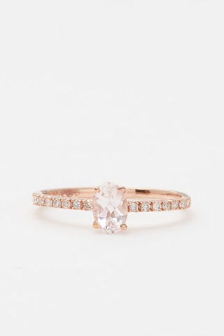 Anello Précieux Quartz - Oro rosa, diamanti e quarzo - Diamanta