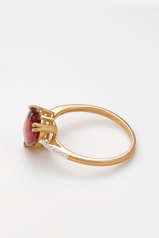 Anello Nimué - Oro giallo, diamanti e granato