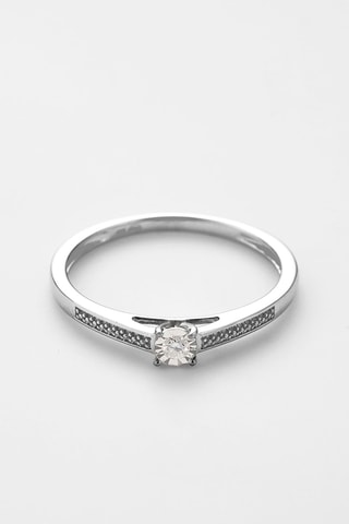 Solitario Antique - Oro bianco e diamante