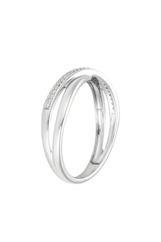 Anello Cross - Oro bianco e diamanti
