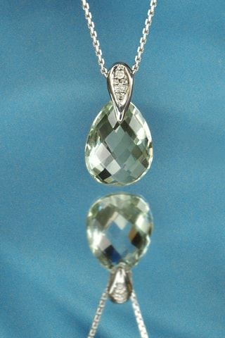 Ciondolo Bourgeon - Oro bianco, diamante e ametiste verdi