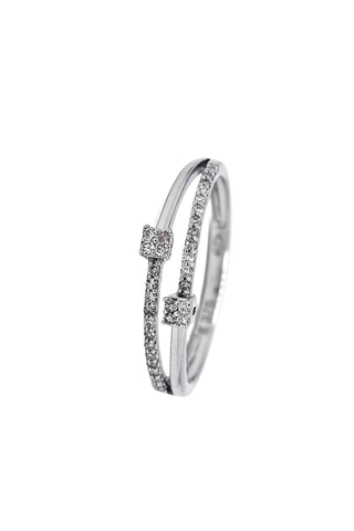 Anello - Oro bianco e diamanti