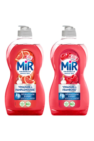4 x Liquide vaisselle Vinaigre et Pamplemousse Mir - 450 ml et 4 x Liquide vaisselle Vinaigre et Framboise Mir - 450 ml