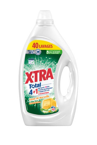 4 x Lessive Marseille Aloe Vera XTra Total - 40 Lavages - 1,8 l