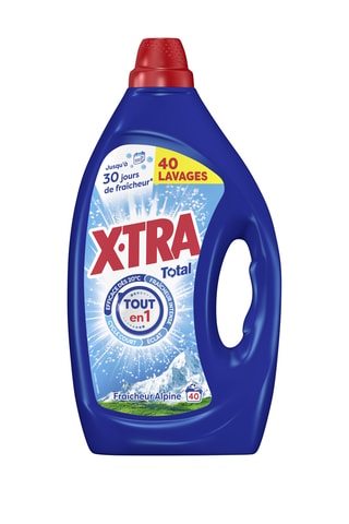 4 x Lessive Fraîcheur Alpine Xtra Total - 40 Lavages - 1,7 l