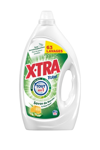 4 x Lessive Total 4+1 Savon de Marseille et aloe vera XTra - 63 lavages - 2,83 l