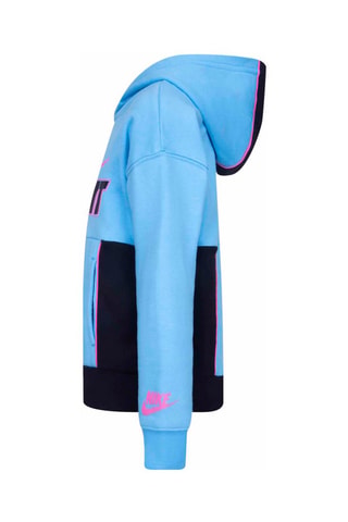Sweat à capuche - Noir, bleu et rose